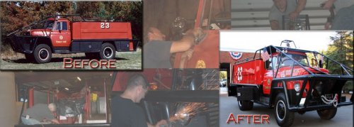 Every summer, the Carver Fire Department challenges its three companies to put forward their greatest talents and make the apparatus the best it can be. Painting, welding, cleaning and polishing, hundreds of hours are poured into the revival of various pieces of equipment. In the past only engines or brush breakers were rejuvenated, this year the oldest equipment in the department was designated to be the recipients of some serious TLC. Every summer, the Carver Fire Department challenges its three companies to put forward their greatest talents and make the apparatus the best it can be. Painting, welding, cleaning and polishing, hundreds of hours are poured into the revival of various pieces of equipment. In the past only engines or brush breakers were rejuvenated, this year the oldest equipment in the department was designated to be the recipients of some serious TLC.