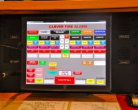 TELEX IP Based Touch Screen Dispatch Console.  This new console was custom designed by Charlie Friss from CFM Communications with some input by Chief Weston.  The console monitors Carver Fire Primary and Back-up, EMS, Police, DPW, Plymouth County Control and our 6 Plymouth Count Mutual Aid Frequencies.  Fire dispatchers have the capability to tone Fire and EMS Incidents, open apparatus doors, monitor our radio voting system and record and replay emergency Incident audio.  A lot of thought went into the design of the console, trying to make it very easy for a Fire Dispatcher to operate during stressful situations.