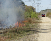 Breaker 27, Breaker 29 and Engine 1, responded to a small Brush Fire on the power lines off of Purchase Street. Crews from Breaker 27 quickly extinguished the small fire caused by a windblown permit fire.