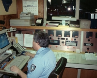 A picture of Firefighter Rick Leopardi dispatching in the early 90's.